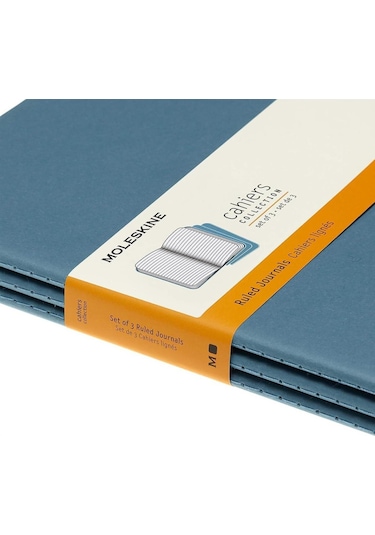 Moleskine Çizgili Cahier Not Defteri 3'lü Set Xl Boy Canlı Mavi Mavi