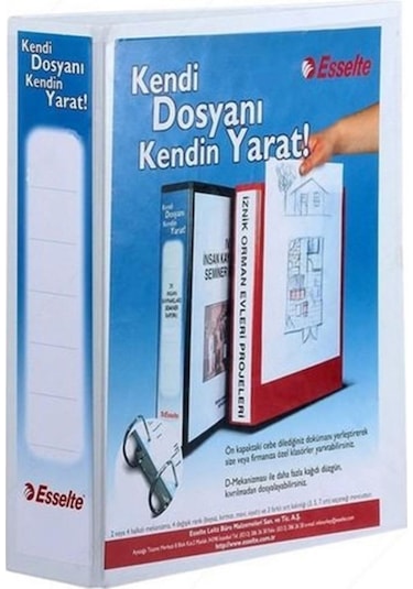 Esselte 2d 4656721 Mekanizmalı Klasör Beyaz 70mm Çok Renkli