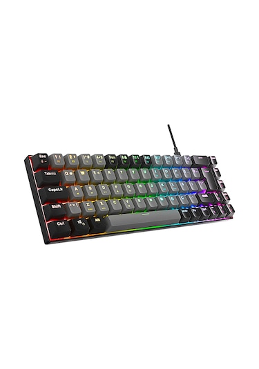 Acer Emachines Eak68 Gri/siyah Usb Rgb Backlight Red Swıtch Mekanik Q 68 Tuşlu Mini Gaming Oyuncu Klavyesi