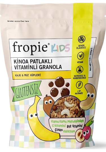 Fropie Kids Kaju & Muz Küpleri Granola 240 G