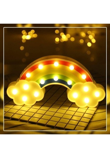 Ekoratif Gökkuşağı Led Lamba Masa Duvar Gece Lambası Bebek Oda Lambası Renkli