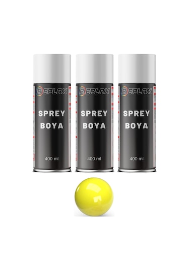 3 Adet Ral 1018 Çinko Açık Sarı Sprey Boya 400 Ml.