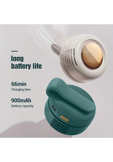 Xuweiwei Taşınabilir Mini Fan Yeşil 3 Hız Ayarı Usb Şarj Uzun Süreli Güç Hafif Döner Tasarım Açık Hava Maceraları İçin