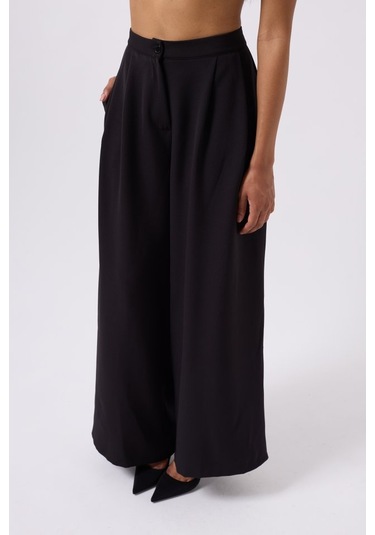 Munn Collection Casual Yüksek Bel Pantolon Siyah