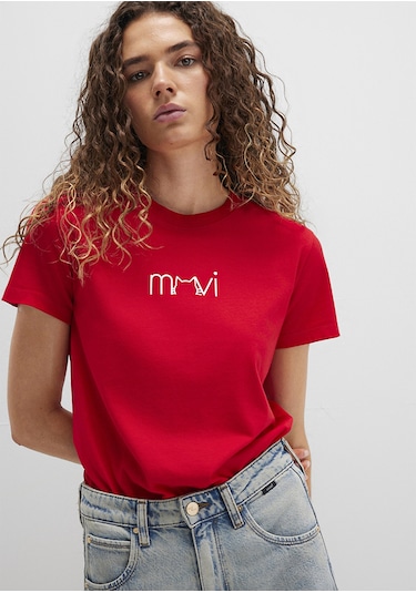 Mavi - Mavi Baskılı Kırmızı Tişört 1613387-82054 Kirmizi