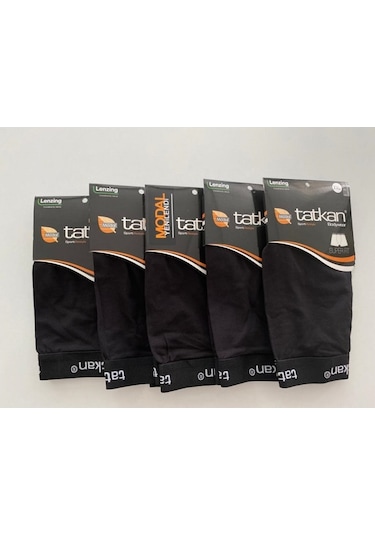 Tatkan Erkek 5'Li Modal Penye Spor Kesim Slim Fit Boxer Siyah