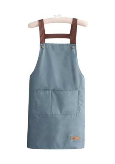 Novahub Mavi Çalışma Önlüğü Su Geçirmez Yağa Dayanıklı Mutfak Önlüğü Büyük Cepler Ev Bahçe İçin Dayanıklı Şık İş Kıyafeti Mavi