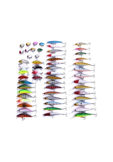 Hengjıa Set056 56 Parça Payet Seti Metal Payetler Sahte Yem Taze Levrek Balıkçılık Yem Seti, Uzunluk: 3 İla 10cm, Torbalı