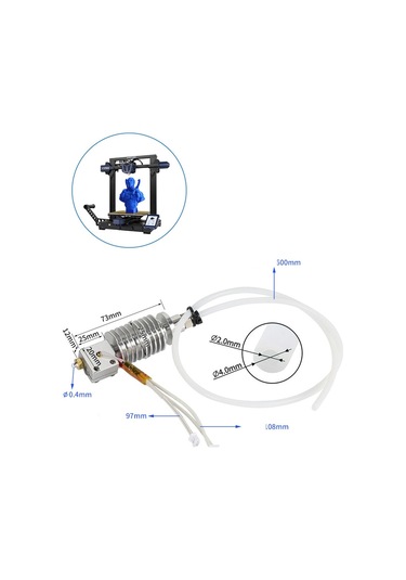 Nayomiglow Anycubic Vyper İçin Hotend Kiti, Vyper 3d Yazıcılar İçin 5 Adet Silikon Çorap Ve Nozullu 3d Yazıcı Montajlı Hotend Kiti