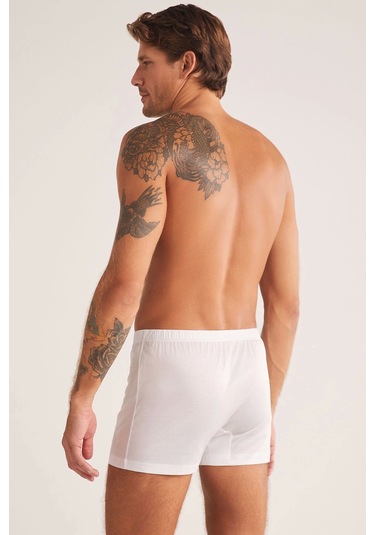 Kom Elite %100 Merserize Short Boxer Beyaz