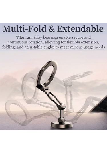 Rock Ram0037 Araba Manyetik Katlanabilir Telefon Tutucu Siyah