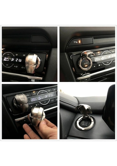 Start Stop Klima Düğme Buton Koruyucu Füme Metal