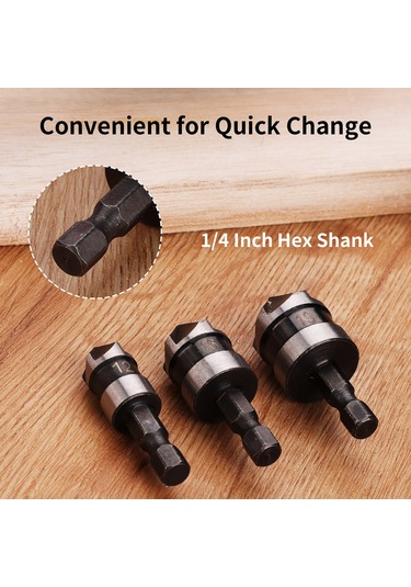 Teltree Ahşap Ve Yumuşak Malzemeler İçin 90 Derece Kesici, 5 Telli, 1/4 İnç Altıgen Saplı, Hızlı Talaş Atımı, 12-16-19 Mm, Siyah Köşe Oluşturucu Aleti