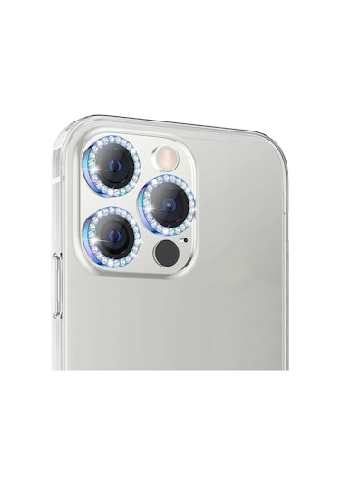 Buff İphone Uyumlu 14 Pro / 14 Pro Max Diamond Lens Koruyucu Gökkuşağı