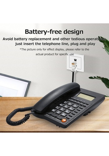 Dancemonkey Ekranlı Arayan Kimlikli Siyah Masaüstü Sabit Telefon - Parlaklık Ayarı Lazer Lazer