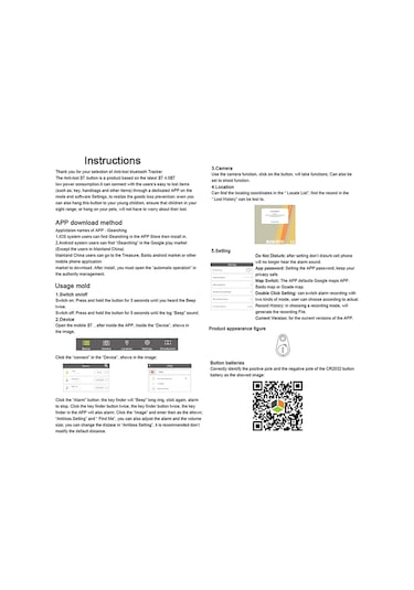 Geeroyoo Bluetooth Gps - Akıllı Anahtar, Valiz, Telefon İçin Mini Kayıp Önleyici Uygulama Kontrollü