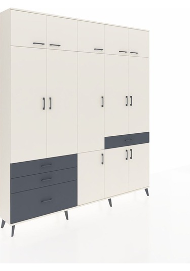 Arges Dolap 8 Raflı 4 Çekmeceli 3 Askılı 220x30x243 Aytaşı-aytaşı/antrasit Aytası/antrasıt Arges Dolap 8 Raflı 4 Çekmeceli 3 Askılı 220x30x243 Aytaşı-aytaşı/antrasit Aytası/antrasıt