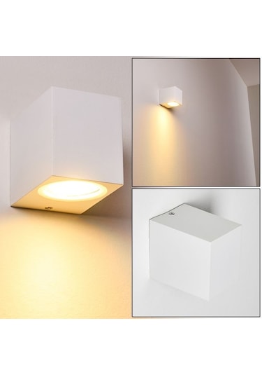 Tek Yönlü İç - Dış Mekan Dekoratif Modern  Aplik Beyaz