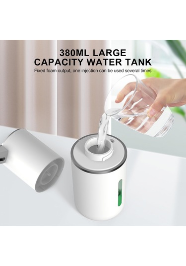 Qianfan Otomatik Köpük Sabunluk, Güç Ve Dişli Ekranı, 380ml Beyaz - Mavi