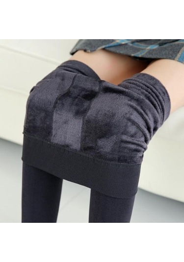 2021 Kış Sıcak Tayt Kadınlar Yüksek Bel Kız Rahat Leggins Kadınlar İçin Kalınlaşmak Rahat Esneklik Tayt Gri