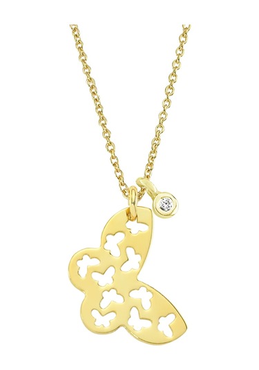 Altın Mini Pırlantalı Kelebek Kolye As84Pkl Altınsepeti