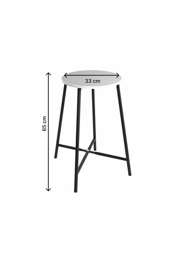 Bar Sandalyesi Bar Taburesi Mutfak Sandalyesi Siyah Döşemeli 1525