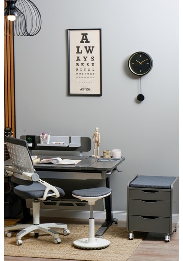 Creo Mobili Çekmeceli Tekerlekli Sirius Keson, Oturulabilir Ofis Ve Ev Komodini, Antrasit