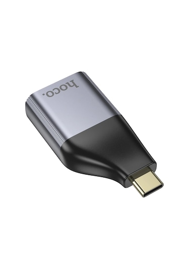 Hoco. Ua35 Tak Çalıştır Type-c To Rj45 100mbps Ethernet Dönüştürücü - Gri