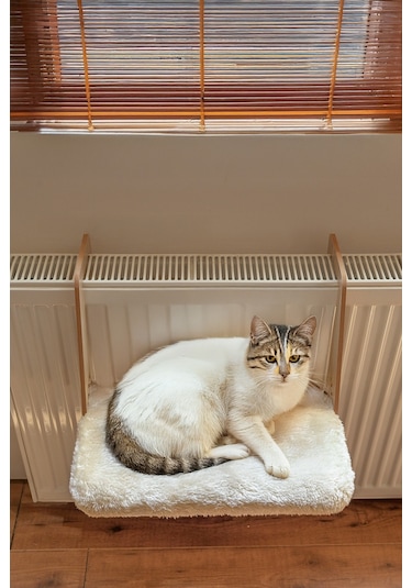 Gobypet Peluş Kalorifer Petek Radyatör Yatağı Geniş Kedi Köpek Kalorifer Yatağı + Paspas