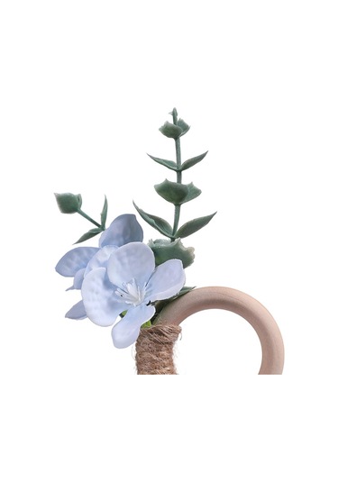 Homyl 6x Peçete Halkaları Parti Çiçekli Mutfak Festivali Tokaları Mavi