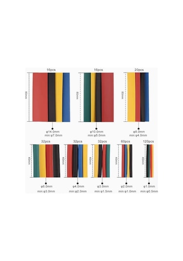 350 Adet Kablo Pabuç Terminal Ve 328 Parça Makaron Seti Şeffaf Çantada