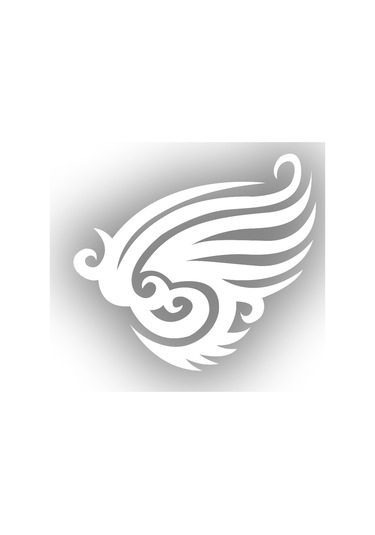 Kanat Tribal Sticker 17x17 Cm Beyaz