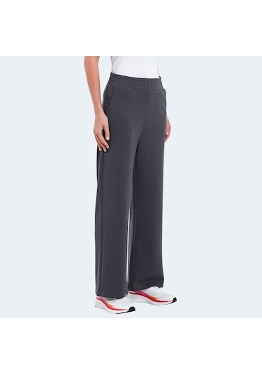 Slazenger VILLE Kadın Cepli Bol Paça Koyu Gri Eşofman Altı