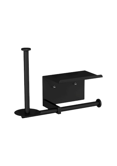 Suntek Banyo Tuvalet Mutfak Için Telefon Rafı Duvara Siyah-b