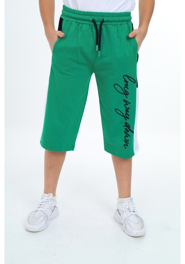 Erkek Çocuk Garni Detaylı Kapri Alt 12204 Yeşil