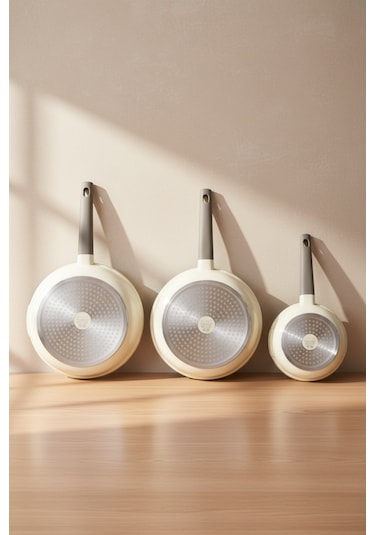 Bernardo Chef Döküm 3 Parça Tava Seti Krem Krem