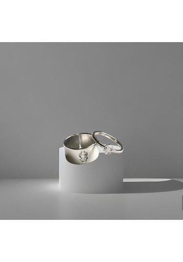 2 Li Spiderman Gotik Çift Yüzük Gümüş Ayarlabilir