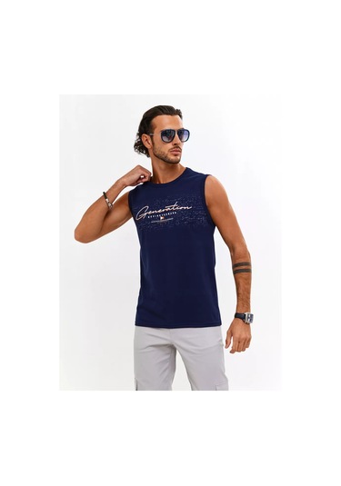 Coffa Sporcu İçlik Baskılı Atlet 73259926 Mavi