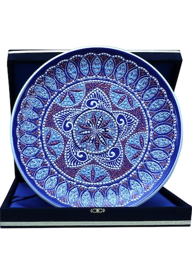 E38 El İşçiliği Çini Tabak - 30 Cm - 6524