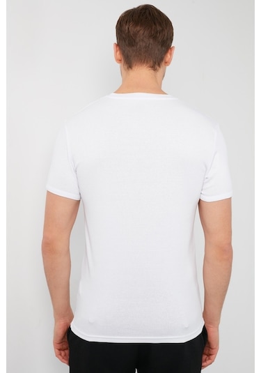 Buratti Pamuklu V Yaka Slim Fit Erkek T Shirt 5902122 Beyaz