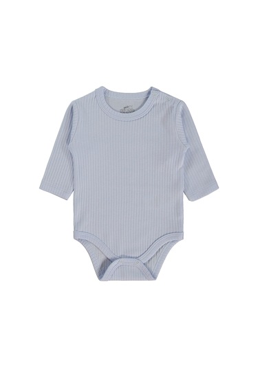 Minidamla Baby Minidamla Uzun Kol Basic 3'lü Set 1-18 Ay Çıtçıtlı Badi - Mavi