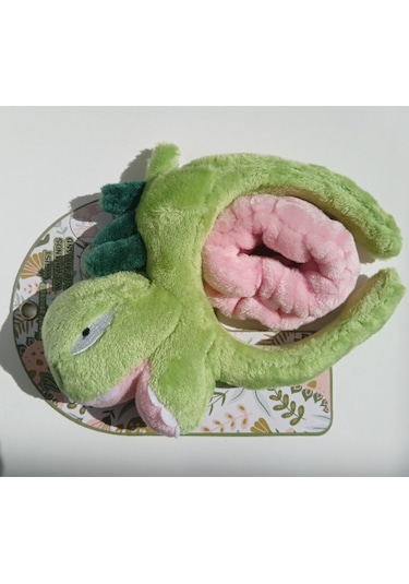Peluş Dinazor Figürlü Taç Ve Toka Seti Yeşil,pembe Diğer