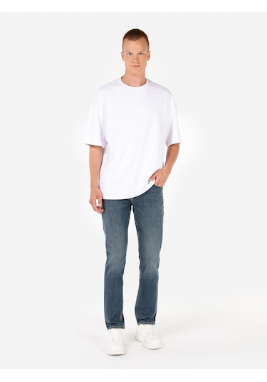 Colins 044 Karl Normal Kesim Düşük Bel Düz Paça Mavi Erkek Pantolon Cl1071279 Denim