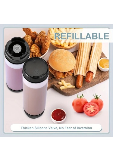 Willowhaven 3'lü 16oz Kırmızı Doldurulabilir Uçlu Sıkma Şişesi, Sızdırmaz Sos Ve Şurup Dispanseri, Gıda Uyumlu Kırmızı