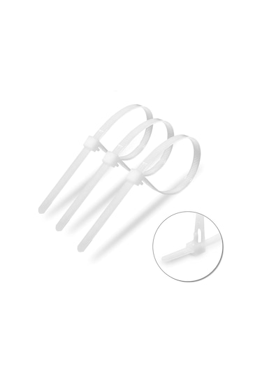 Tekrar Kullanımlık Kablo Bağı 7.5x370 Beyaz 100 Adet