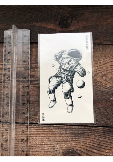 3d Astronot Uzay Gerçekçi 3 Boyutlu Tattoo Kol Bilek Omuz Sırt Dövmesi