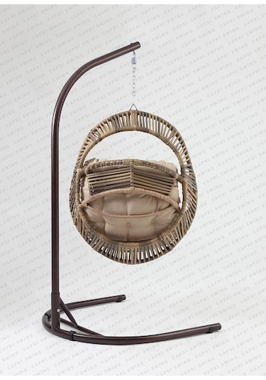 Capri Swing Nobel Tekli Rattan Bahçe Balkon Salıncağı 001