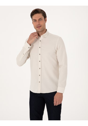 Pierre Cardin Erkek Bej Gömlek Desenli 50311562-vr011 Bej