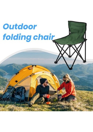 Yeşil Sırtlık Ergonomik Tasarım Güçlü Yük Taşıyan Kompakt Boyut Taşınabilir Katlanır Tabure Sandalye Kamp Malzemeleri Yeşil