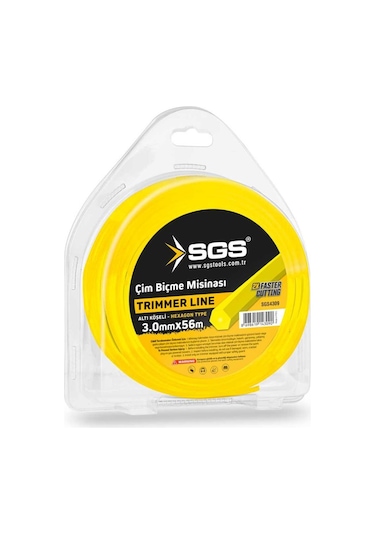 Sgs Çim Biçme Tırpan Misinası - Altıgen - 3.0 Mm. - 56 Mt.